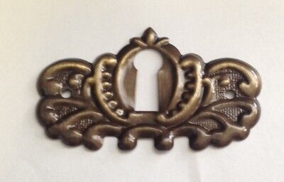 Stamped Antique Brass Keyhole Cover. 1-7/8" x 1-1/8", E-22AB