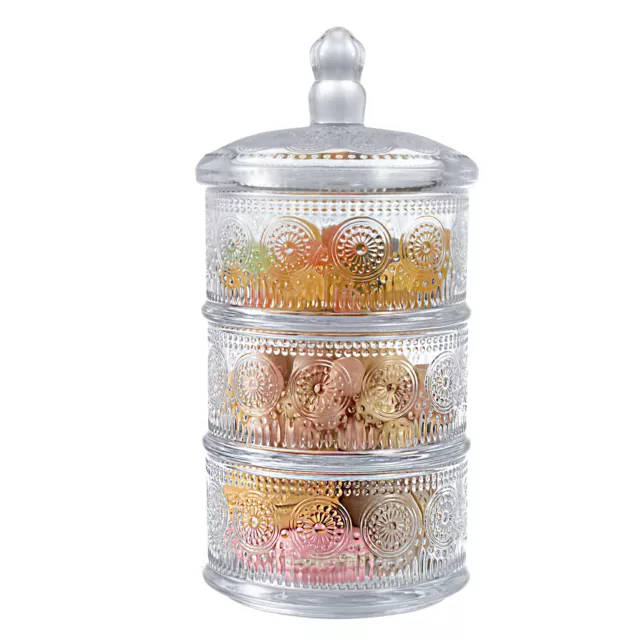 Candy Storage Jar, Decorative Glass Jar, Buffet Cookie Jar, With  Transparent Glass Cover,round Handle, For Storage Of Candies, Dried Fruits,  Jewelry