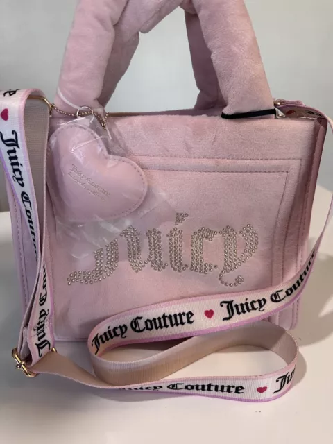 Juicy Couture Pink Diamond Velour Extra Spender Mini Tote Purse NWT