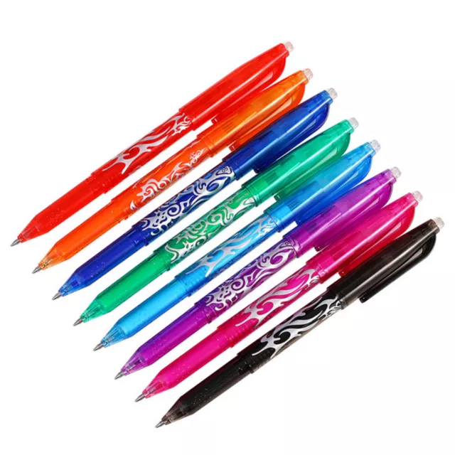 8pcs Retractable Erasable Gel Pen Clicker Fine Point Mistake Disappear Inks Pen