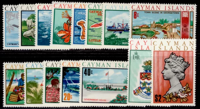 CAYMAN ISLANDS QEII SG273-287, 1970 decimal currency set, LH MINT. Cat £11.