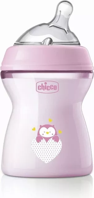 Chicco Natural Feeling Biberon Anticolica 2M+ da 250 ml con Tettarella Silicone