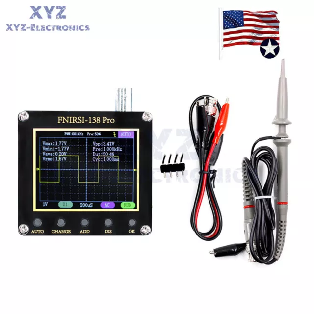 FNIRSI-138 PRO Digital Handheld Oscilloscope 200KHz Analog Bandwidth 138PRO US