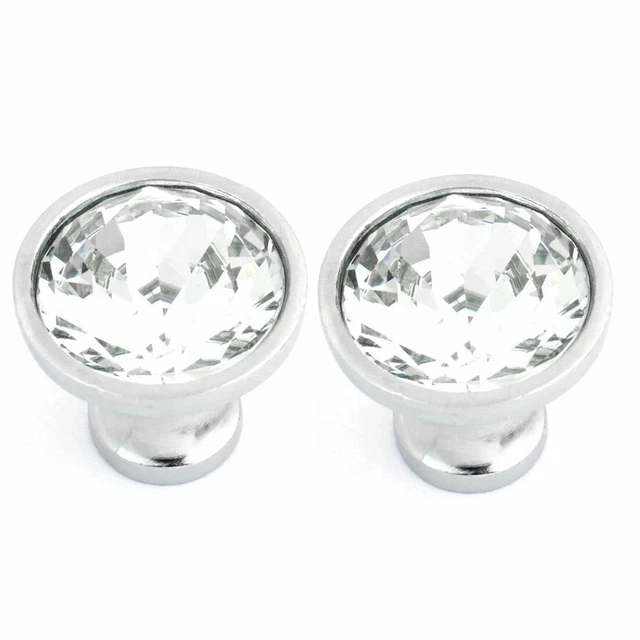 2pcs Sparkle Plastic Crystal Cupboard Drawer Door Knob Pull Handle