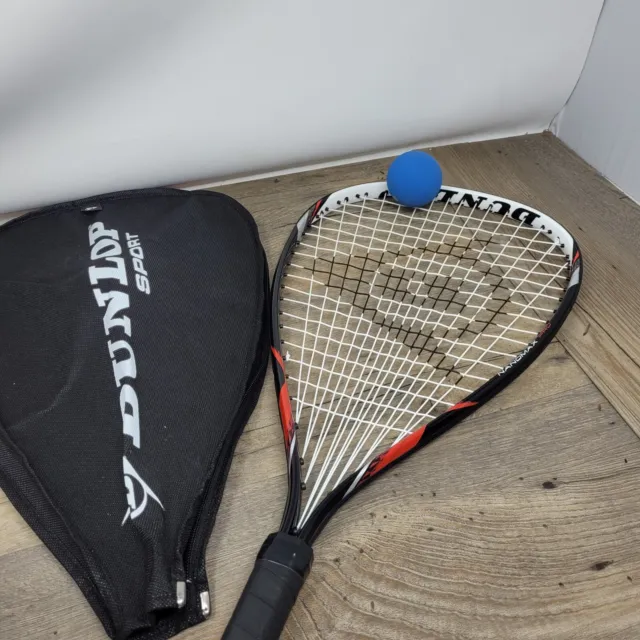 Dunlop Sport Nanomax Pro Squash Racket With Protective Case & Ball Red & Black