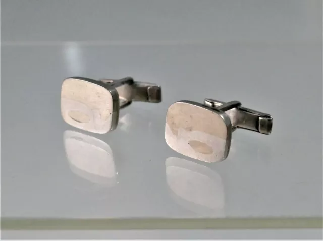 SUBTLE Los Castillo Taxco Sterling Silver Copper Married Metals Cufflinks 1960!!