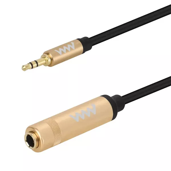 3.5mm Male to 6.35mm Female TRS Headphone Stereo Aux Audio Cable - 1m