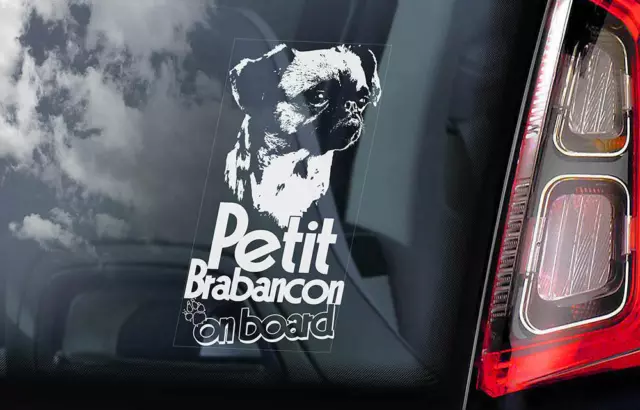PETIT BRABANCON Car Sticker, Griffon Bruxellois Dog Window Sign Decal Gift - V01