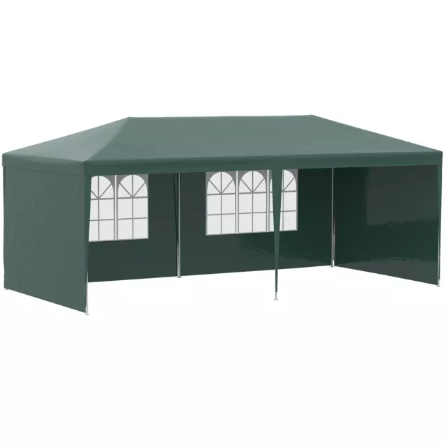 Outsunny 6m x 3m Garden Gazebo Marquee Canopy Party Tent Canopy Patio Green