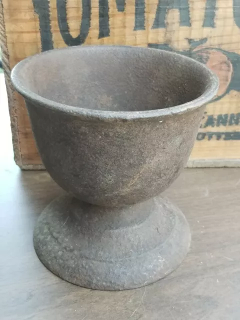 Antique Apothecary Medical Forged Cast Iron Mortar (& Pestle) 1800's