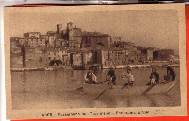 Cartolina Passignano Sul Trasimeno Fp Viaggiata 1927 Panorama Animata  Bellissim