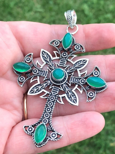 Vintage Sterling Silver Filigree Celtic Heraldic Maltese Byzantine Cross