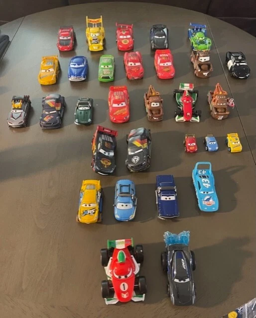 DISNEY PIXAR CARS Lot of 28 Die cast Cars 2 plastic Disney Store cars