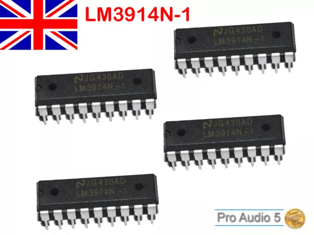 4x LM3914 Dot/Bar LED Display Driver LM3914N-1 LM3914N 18 pin DIP Package 4pcs/