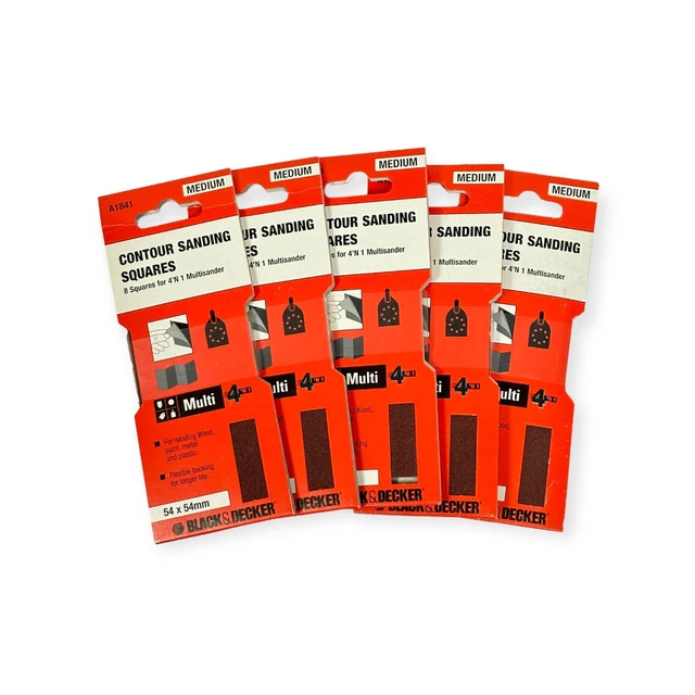 Black&Decker A1841 Lijadora Múltiple Contorno Cuadrados 120G Medio KA230E
