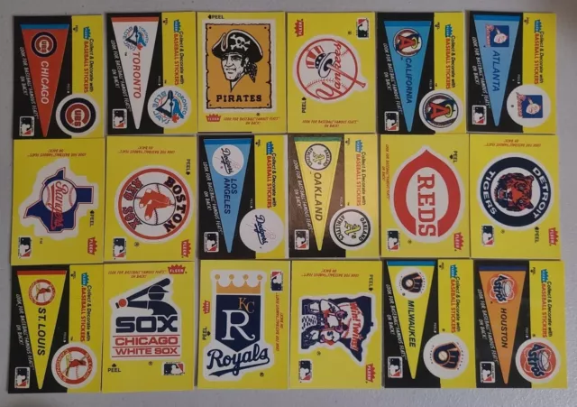 Fleer Baseball Team Logo Stickers (1986): Pick Choose in Lots of 3 Stickers