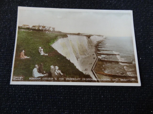 Roedean Collage & The Undercliff Promenade Looking East Brighton Postcard Sussex
