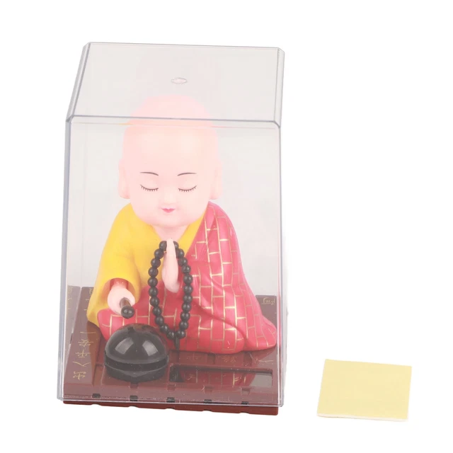 Bambola Buddista Monk Alimentato Solare Battente Automatico Durevole Plastica Mo