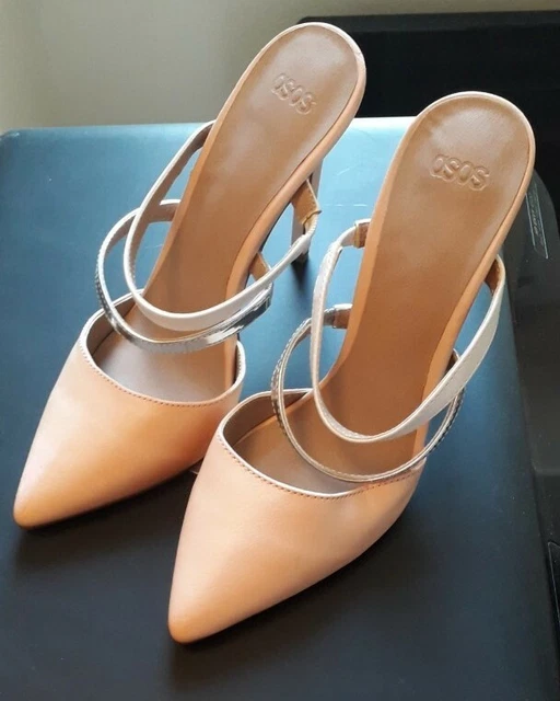 SAN MARINA Escarpins Petit talon Bobine Cuir Marron nuancé T 38 Très bon état