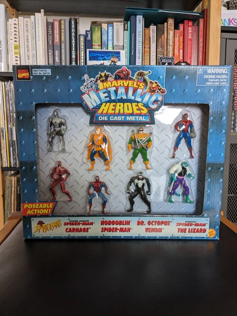 Marvel Metallic Heroes 10 Die Cast Metal Figures Toy Biz 1998 New Sealed