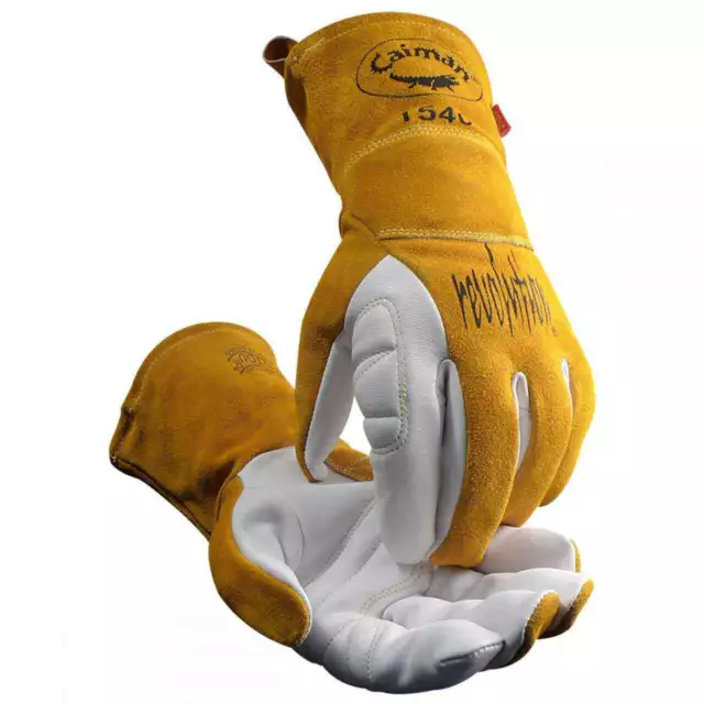 Caiman 1540 Goatskin Palm Kontour Pattern FR Fleece Insulated TIG Glove Medium