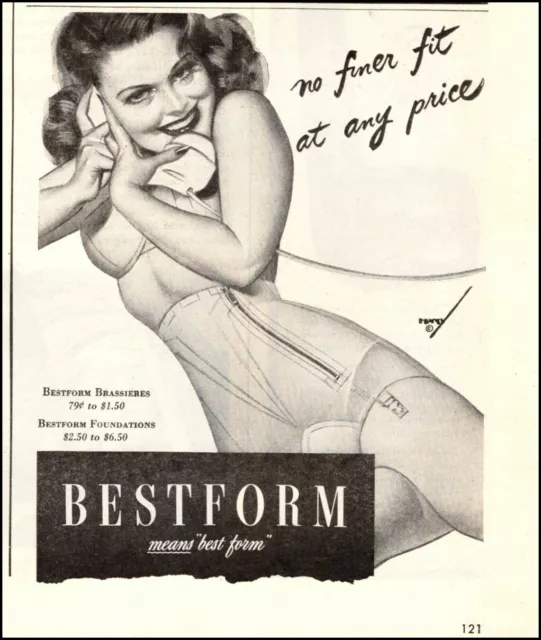 1940s STARLIGHT Girdles & Bras Ad - Vintage Magazine SMALL Lingerie Ad