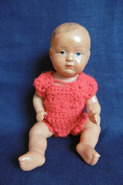 Ancien baigneur Celluloïd SNF Mod Déposé 60 Cm yeux Riboulants