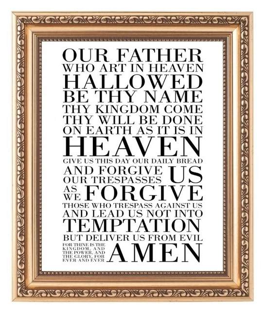 OUR FATHER WHO ART IN HEAVEN LORDS PRAYER Elongated Pressed Smashed ...