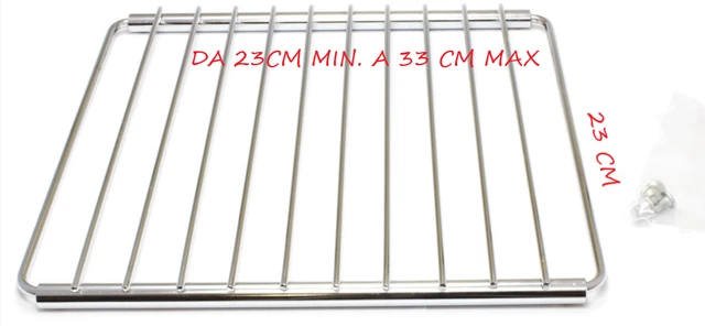 Griglia universale, regolabile ed estensibile per fornetto colore:Cromo 23X23/33