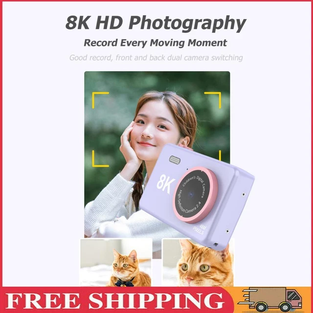 80MP 2.4 inch HD Screen Kids Digital Video Photo Camera with 32GB Card (Purple)