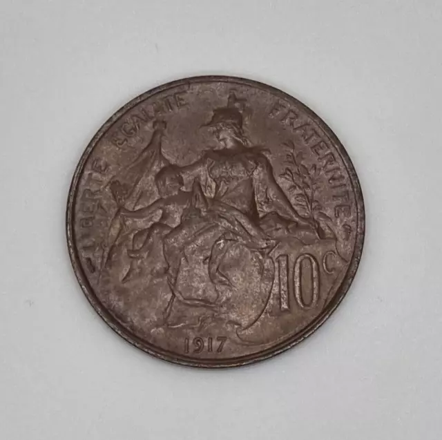 🇲🇫 France - 10 Centimes 1917 - Daniel Dupuis - Bronze  🇲🇫