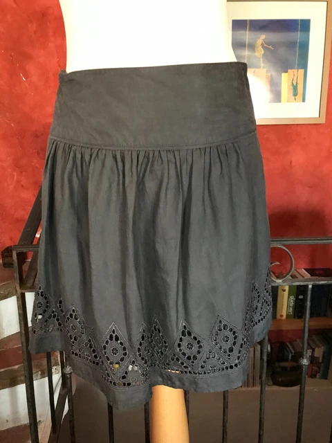 Jupe Courte Femme Grise Chattawak - Taille 36/38 En Coton - Excellent état