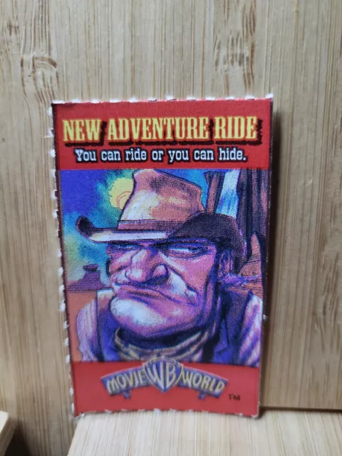 Golden Casket Lottery Ticket Stub Collectible Card🏆W. WILD WEST ADVENTURE RIDE