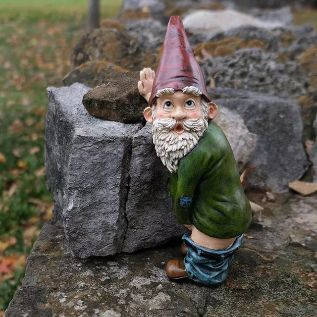 Funny Garden Dwarf Gnome Statue Resin Home Lawn Ornament Figure Sculpture Decor