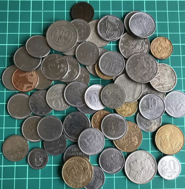 BRAZIL - MIX of Brazilian Centavos and Reis World Coins - Unchecked $22 ...