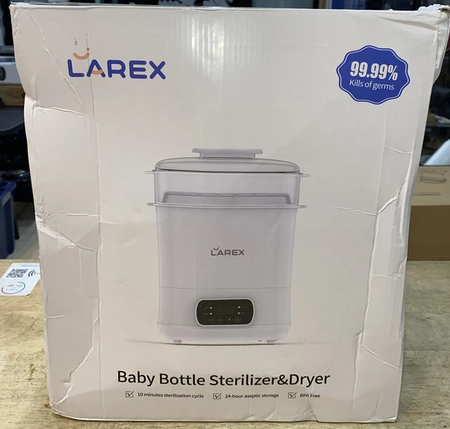 LAREX Baby Bottle Sterilizer,Electric Steam Bottle Sterilizer and Dryer,4-in1