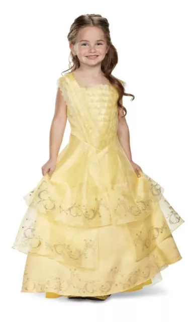 Belle Ball Gown Prestige Costume Beauty The Beast Halloween Fancy Dress Girl M