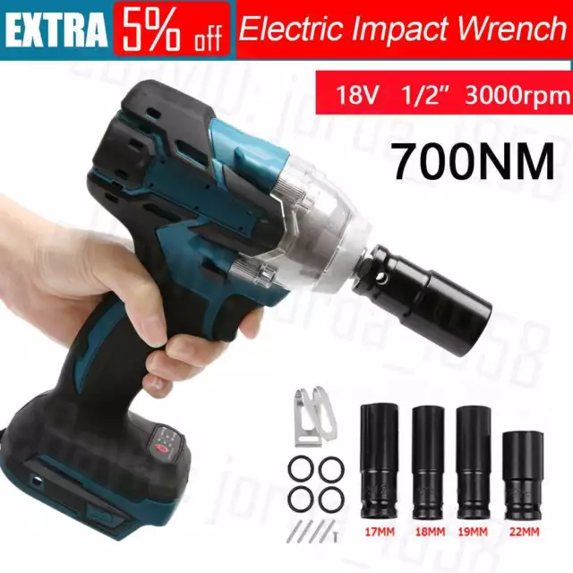 18V Cordless Brushless Impact Wrench Driver Tool Replace Body For Makita Battery