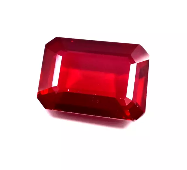 Natural 22X16 MM Red Burma Ruby Emerald Cut Stunning 37.20 Ct Loose Gemstone AAA