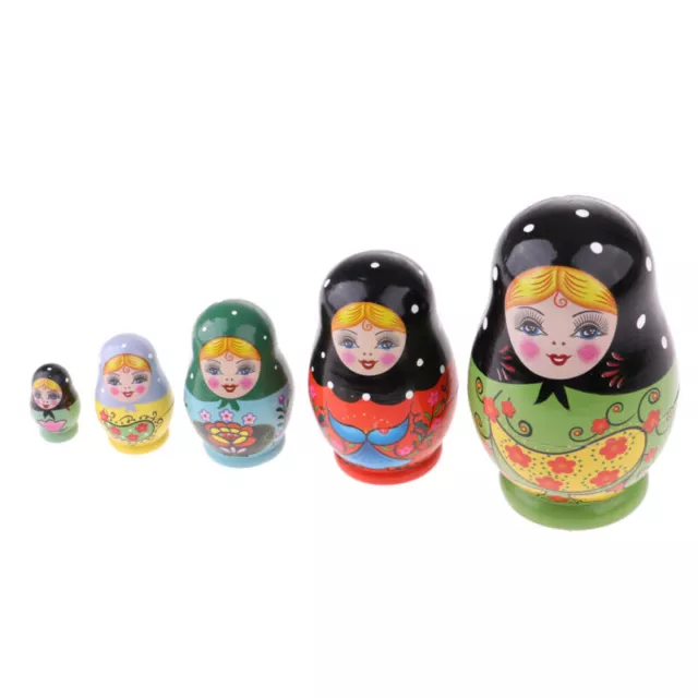 Russische Matroschka Babuschka Matrjoschka Holz Puppe Kinder Spiezeug Kit 5tlg 3