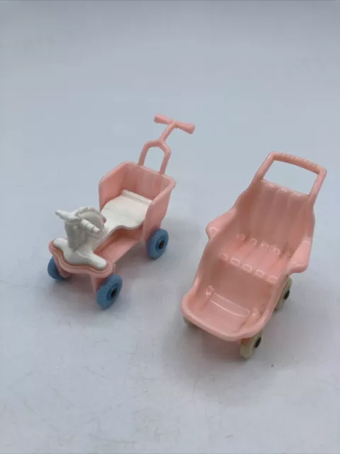 Vintage 1950s ACME Plastic Doll House Furniture Baby Stroller Horse SCARCE