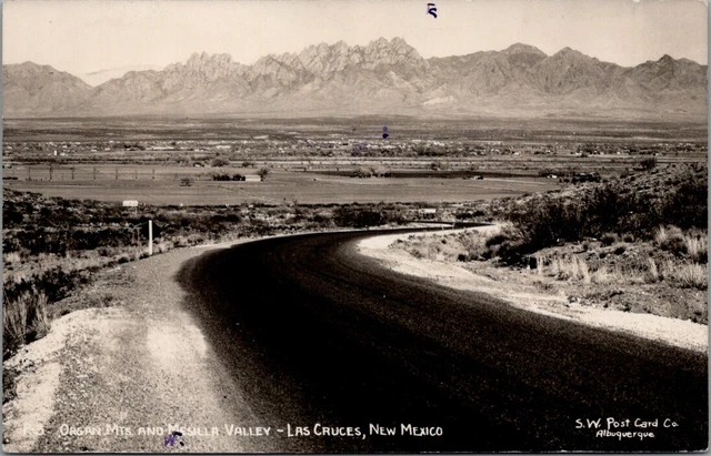 1949, Town View, LAS CRUCES, New Mexico Real Photo Postcard - S.W. Postcard Co.