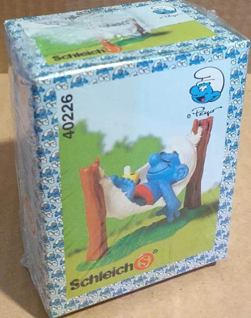 Puffi - Smurfs Hammock- Puffo su amaca - 40226 SCHLEICH -Nuovo- Mai aperto