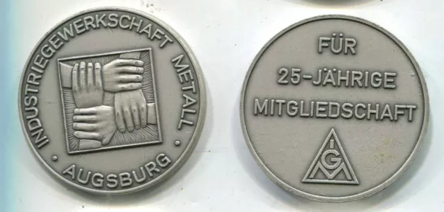 Medaille IG Metall für 25 Jährige Mitgliedschaft Augsburg (A265)