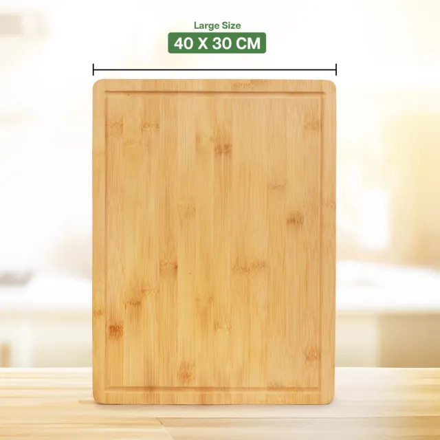 Wooden Chopping Board Double Sided Organic Bamboo Kitchen Food Cutting Boards UK 3