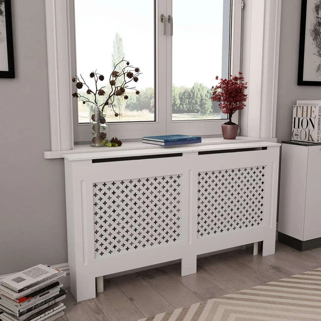 Vidaxl Copertura per Radiatore Bianca 152x19x81,5 cm in MDF