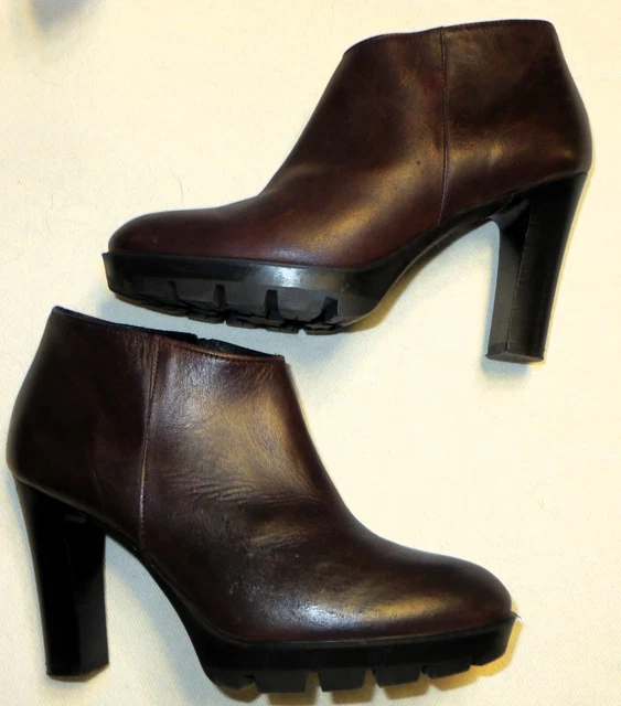 Minelli Bottines Tout Cuir Grenat T36 Ttbe