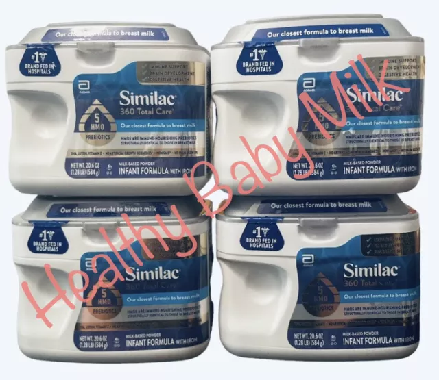 4 Tubs Similac 360 Total Care Infant Formula Powder -20.6 oz