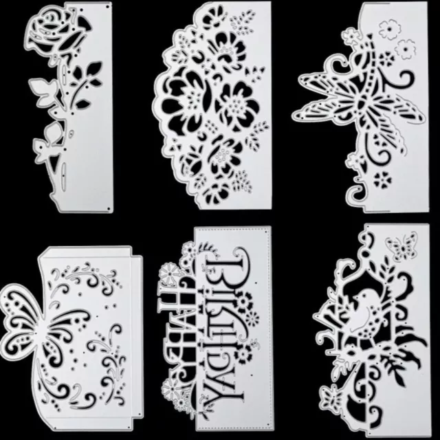 6pcs Sliver Assorted Flower Cut Dies  Lace Embossing