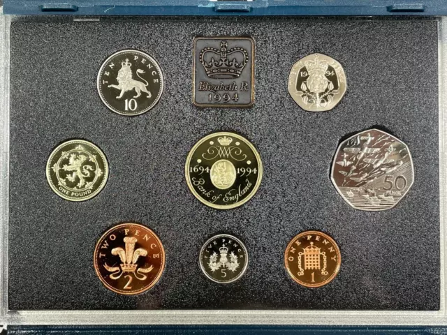 1994 Great Britain 8 Coin Proof Set Lot#B1544 Original Box & C.O.A.